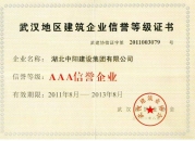 武漢地區(qū)建筑企業(yè)AAA信譽(yù)等級證書